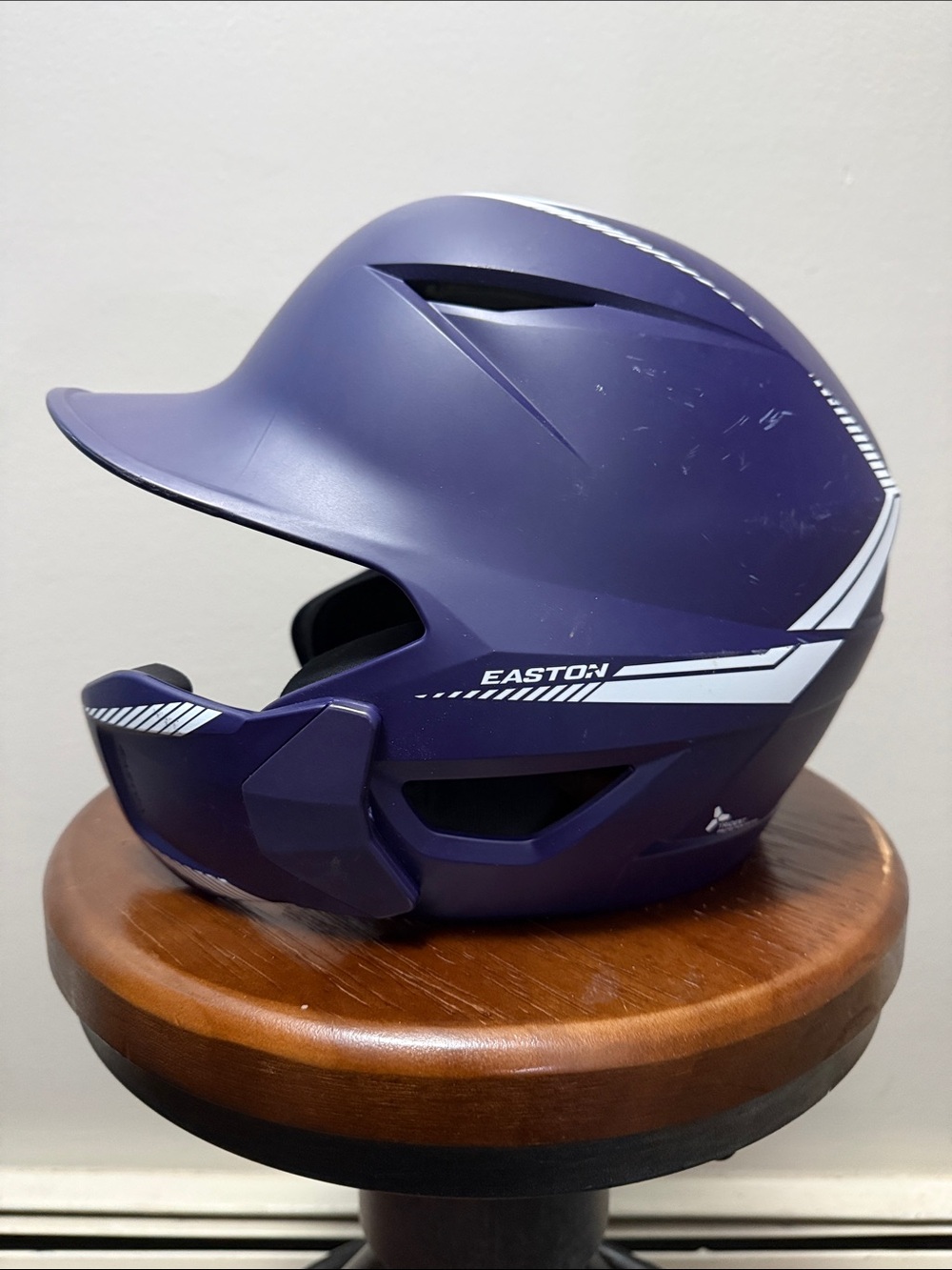 Easton Senior Elite Max Purple Batting Helmet with White Accents and Face Guard